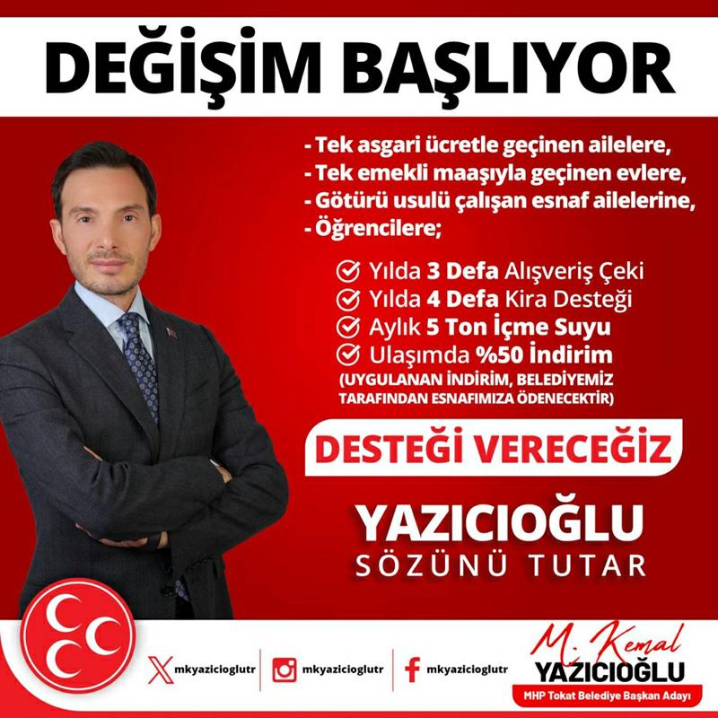 Tokat Bld Bşk. Yazaıcıoğlu